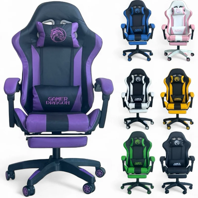 Cadeira de Escritório Gamer Dragon Reclinável com Apoio para Pés