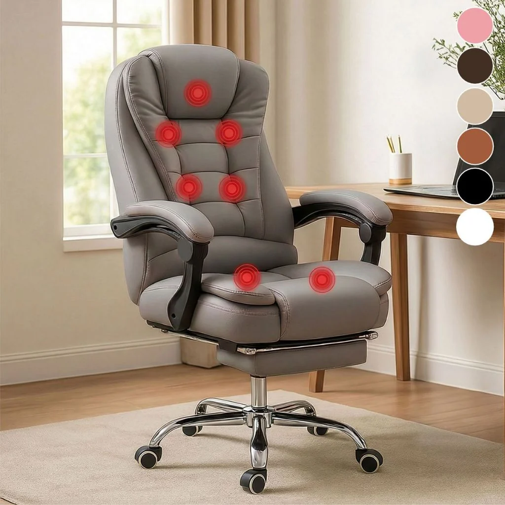 Cadeira Presidente Massageadora para Home Office com 7 Modos